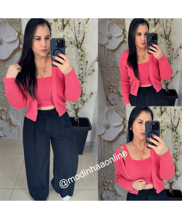 Conjunto Cardigan Alicia Salmão
